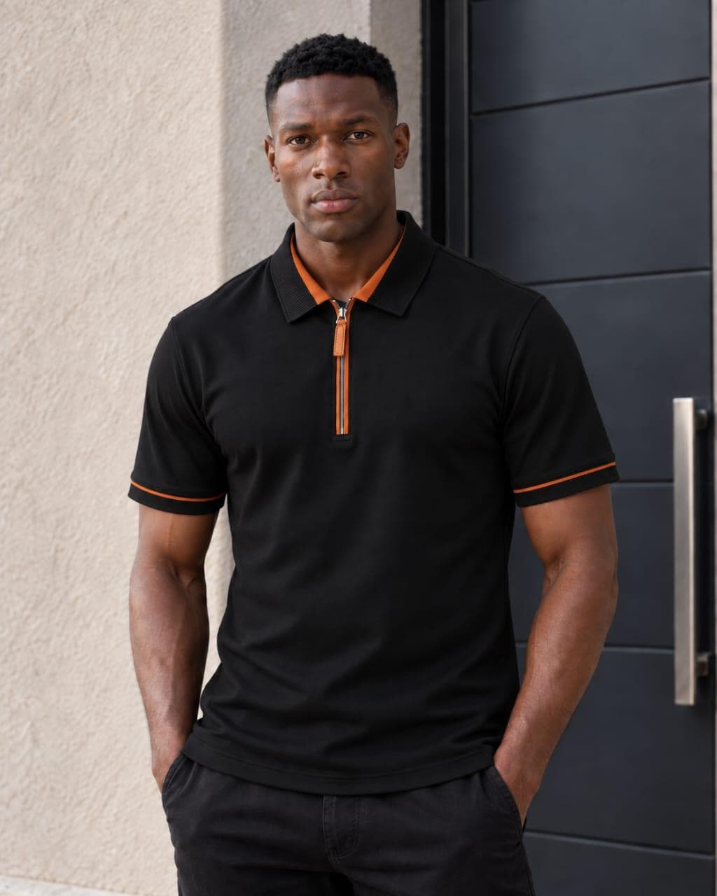 Clean Zip Collar Tshirts — men's t-shirts by Rovamen